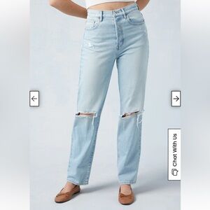 Pacsun Light Indigo Distressed Dad Jeans